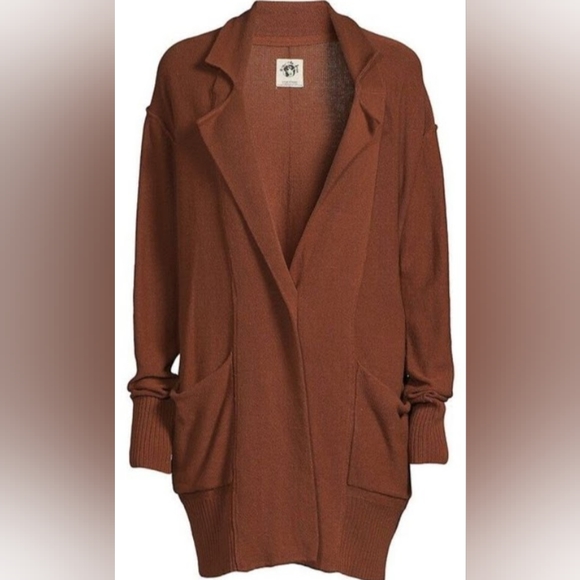 NWT❤️🔥$168 Free People Oversized Chestnut Desert Cardigan 🌎 Blazer Silhouette - Picture 6 of 9
